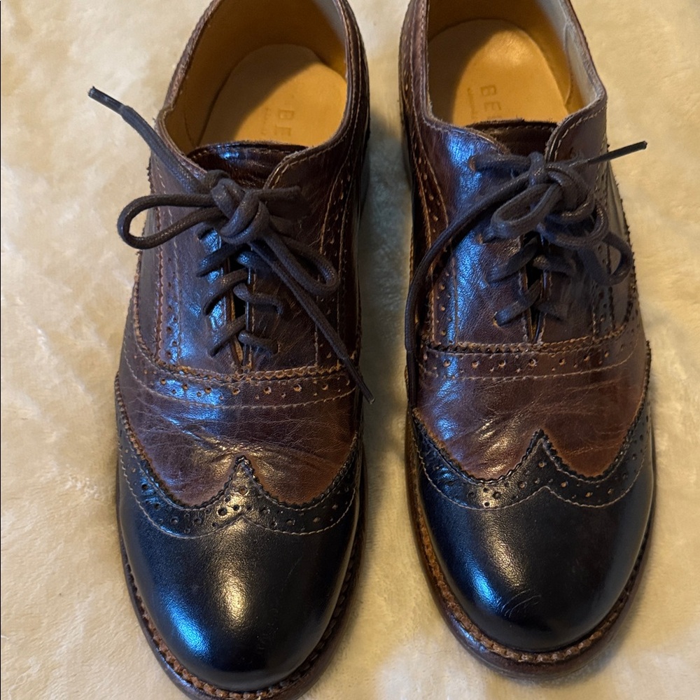 BED|STU Brown and Black Leather Oxfords